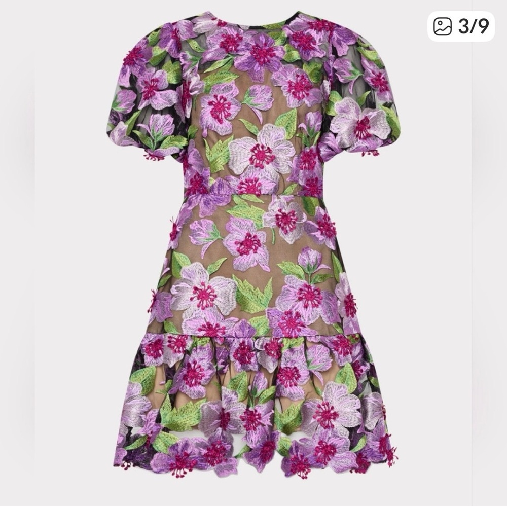 MILLY Yasmin 3D Embroidered Dress